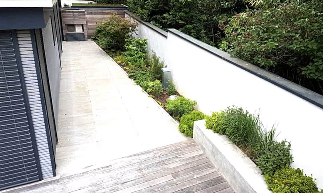 Avant - après de l'aménagement d'une terrasse en ipé