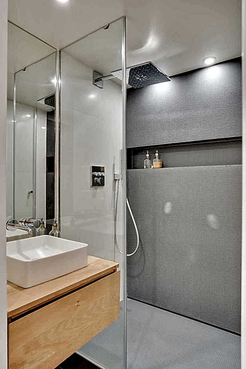 Aménagement d'un studio en duplex de 26m² - la salle d'eau