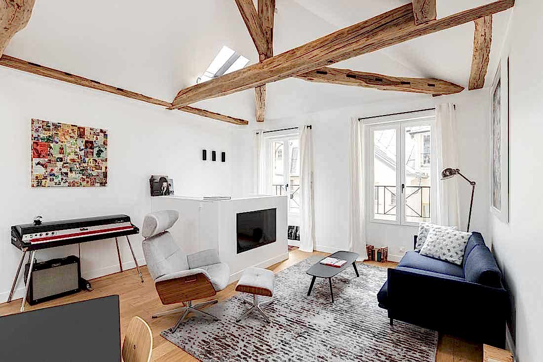 Aménagement appartement duplex - séjour vue sur fenêtres