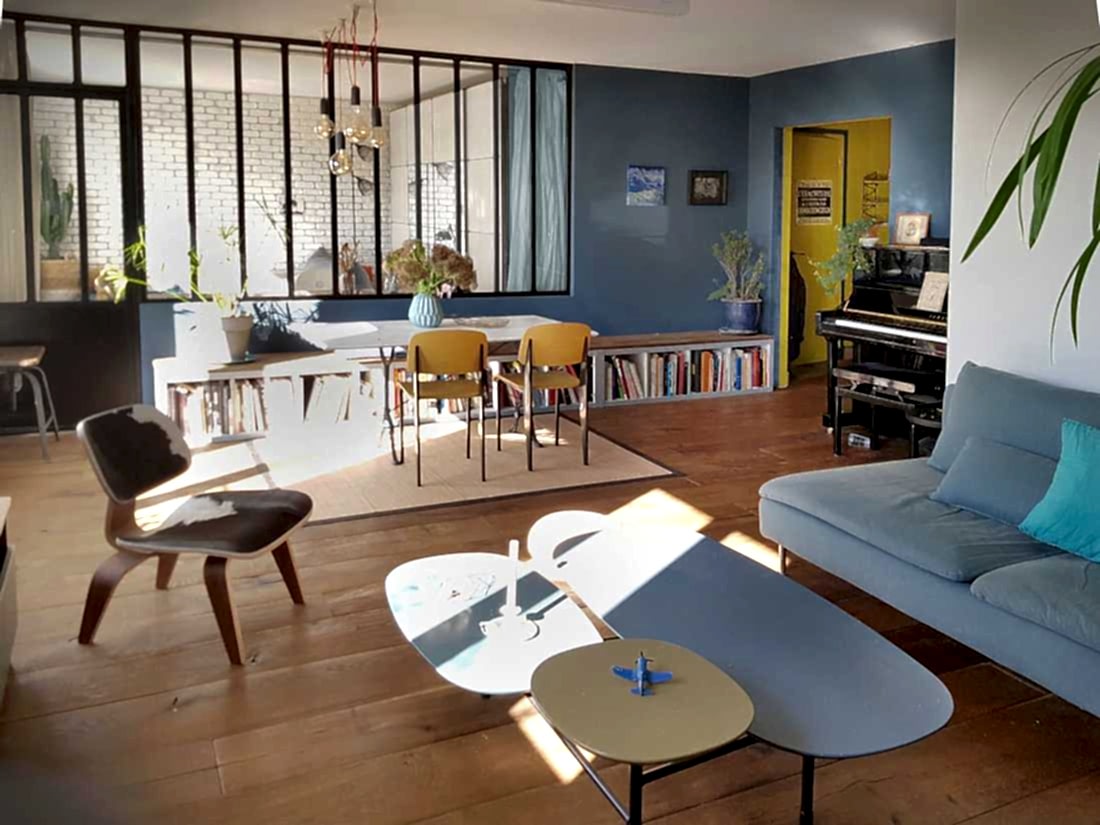 Rénovation du salon d'un appartement de 1965 par un architecte d'intérieur
