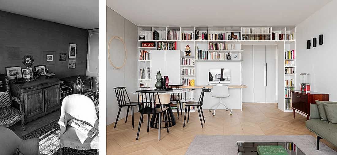 Création d'un meuble bibliothèque avec un bureau intégré