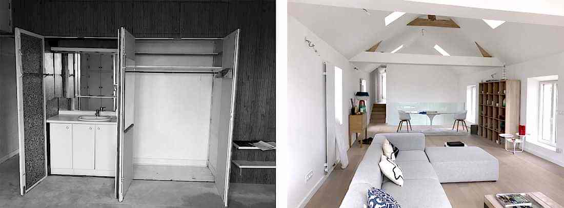 Pièce à vivre après des travaux de rénovation