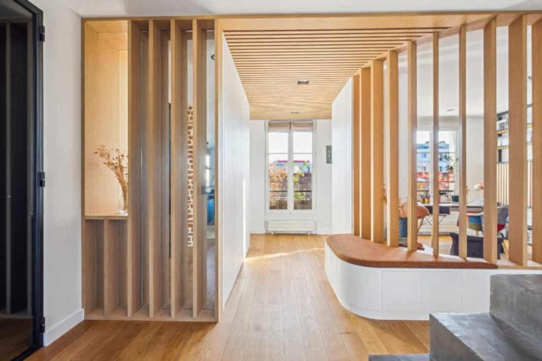 Duplex traversant à Paris rénové par un architecte d'intérieur