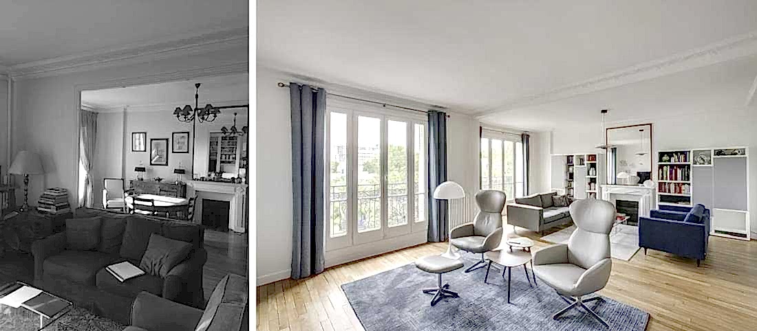 Aménagement d'un double salon par un architecte d'intérieur