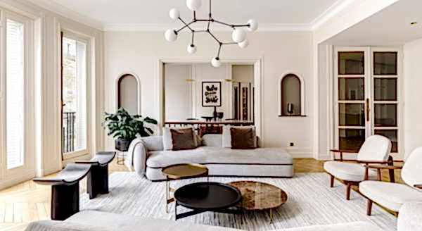 Décoration d'intérieur d'un appartement haussmannien haut de gamme rville