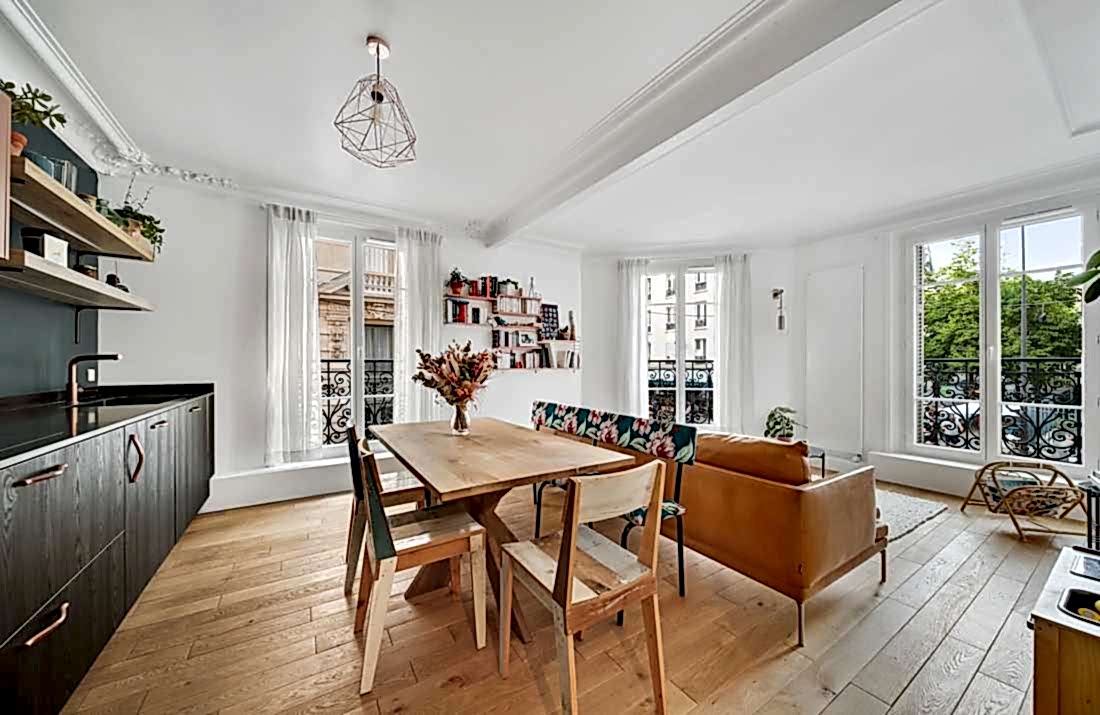 Redistribution des pièces d'un appartement de 100 m² -  le séjour