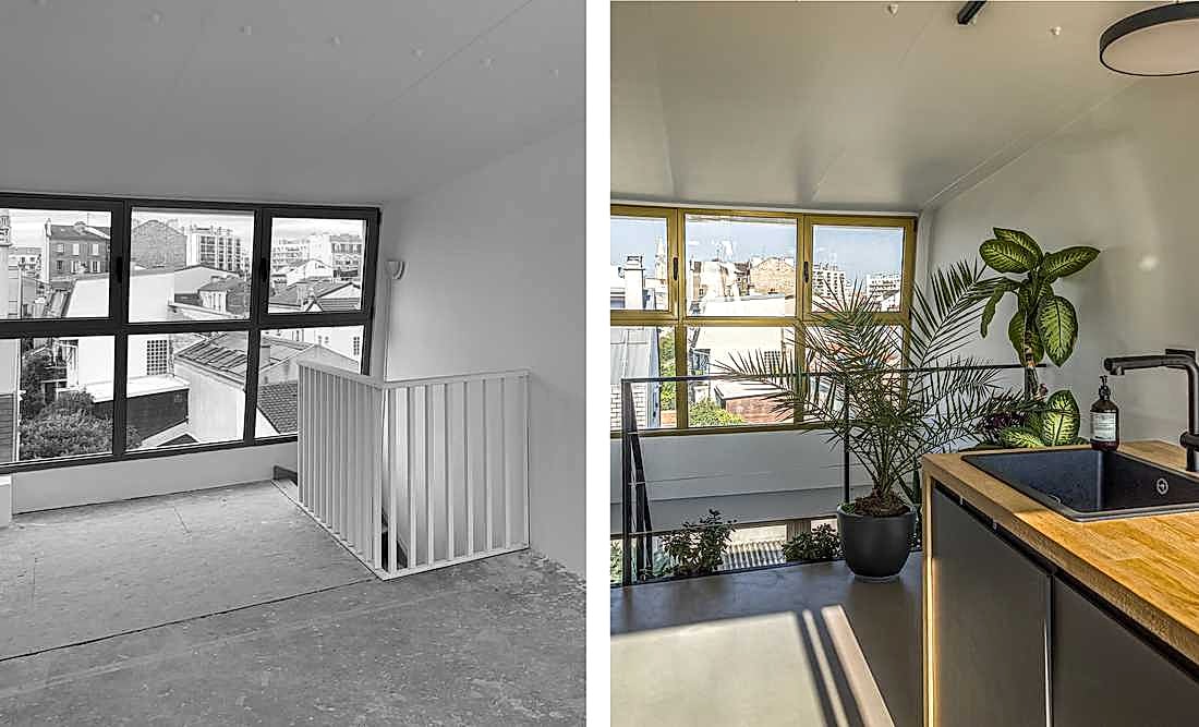 Avant-Après : Aménagement intérieur d'un duplex style loft