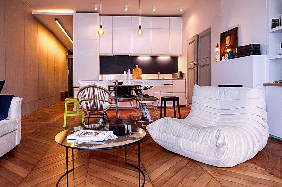 Photo après les travaux de rénovation de la salle de séjour par un architecte d'intérieur
