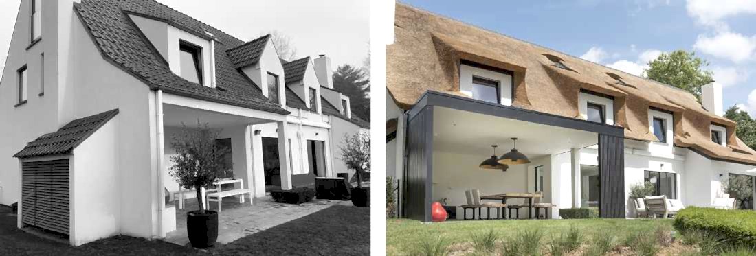 Terrasse couverte amenagée par un architecte
