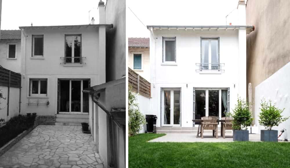 Rénovation de la facade d'une maison de ville à Paris