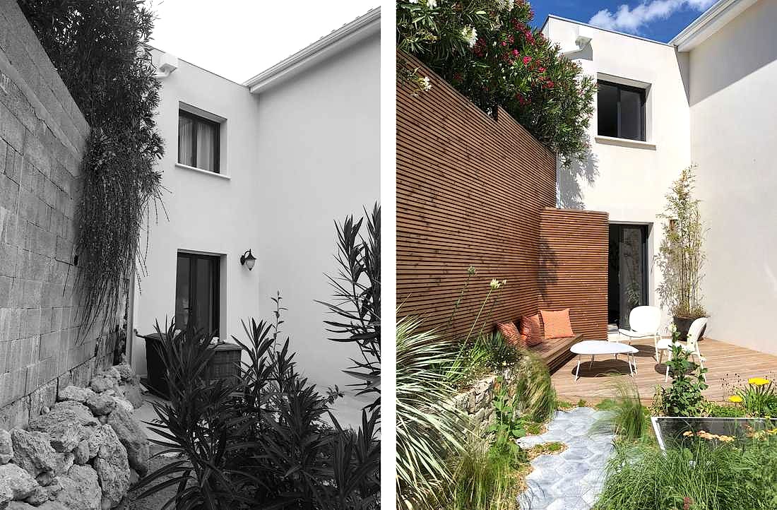 Avant-après : Création de la terrasse d'une maison de ville