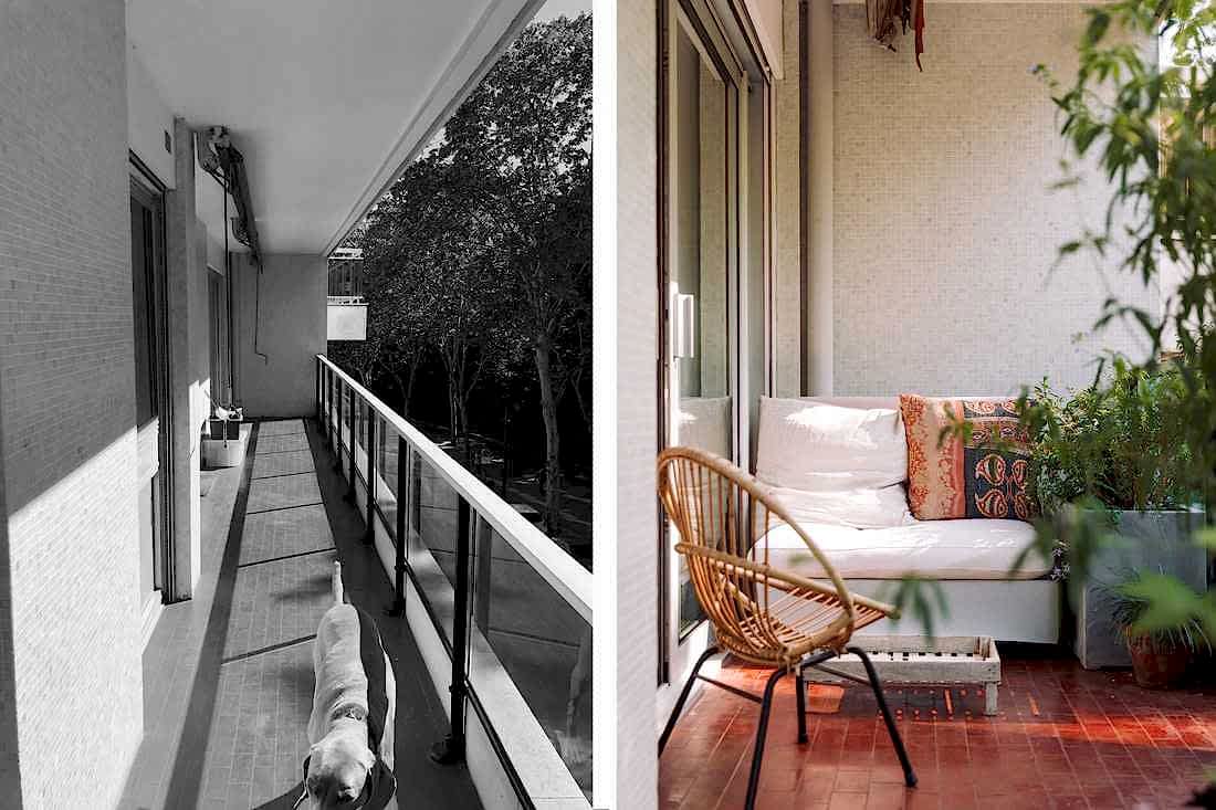 Avant - après : aménagement d'une terrasse avec un petit salon