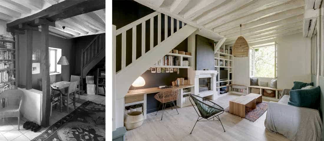 Rénovation du salon en rdc par un architecte d'interieur à Paris