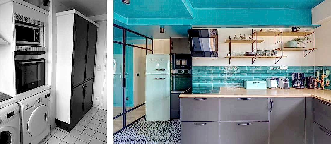 Avant - après : Cuisine aménagée par un architecte d'intérieur