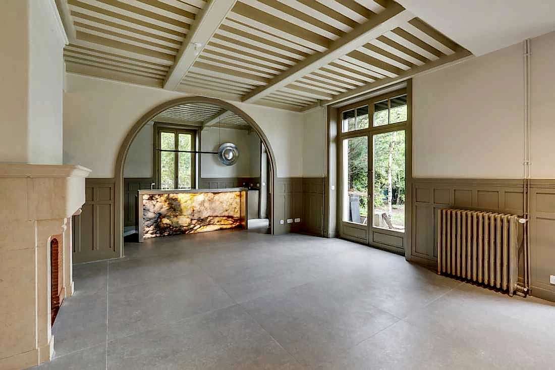 Transformation villa 1930 - vue sur l'espace cuisine du RDC