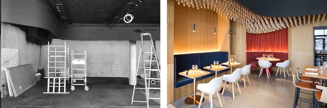 Décoration d'un restaurant haut de gamme par un architecte d'intérieur en Ile de France