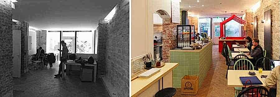 Architecture commerciale dans un café
