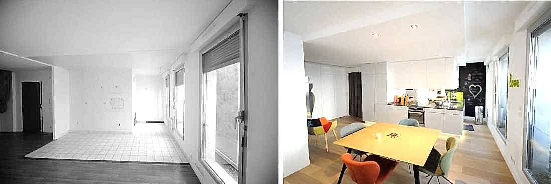 Architecture d'intérieur dans un appartement en Ile de France