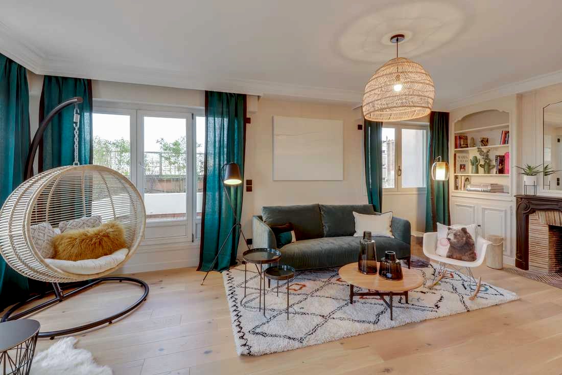 Réhabilitation du salon d'un appartement des années 60