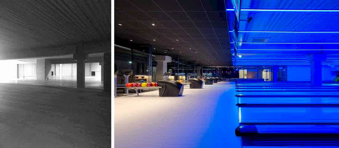 Avant - après : aménagement de pistes de bowling