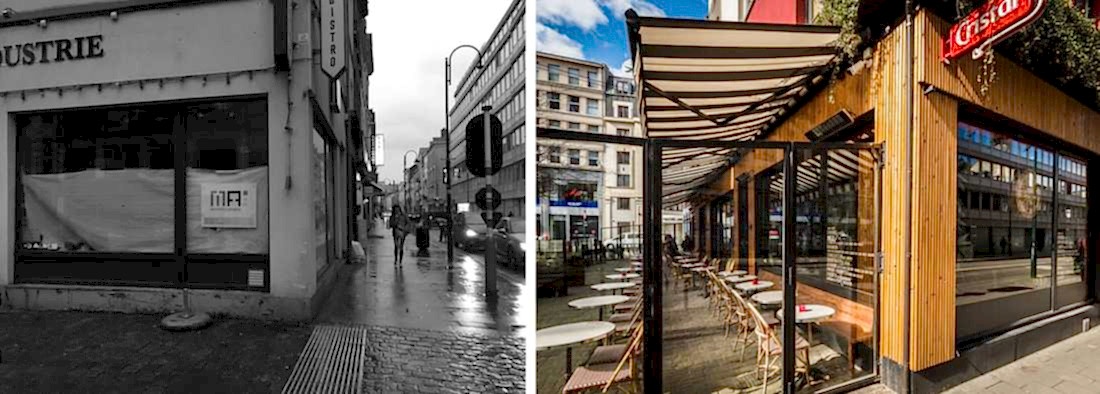 Rénovation de la facade d'un restaurant par un architecte à Paris