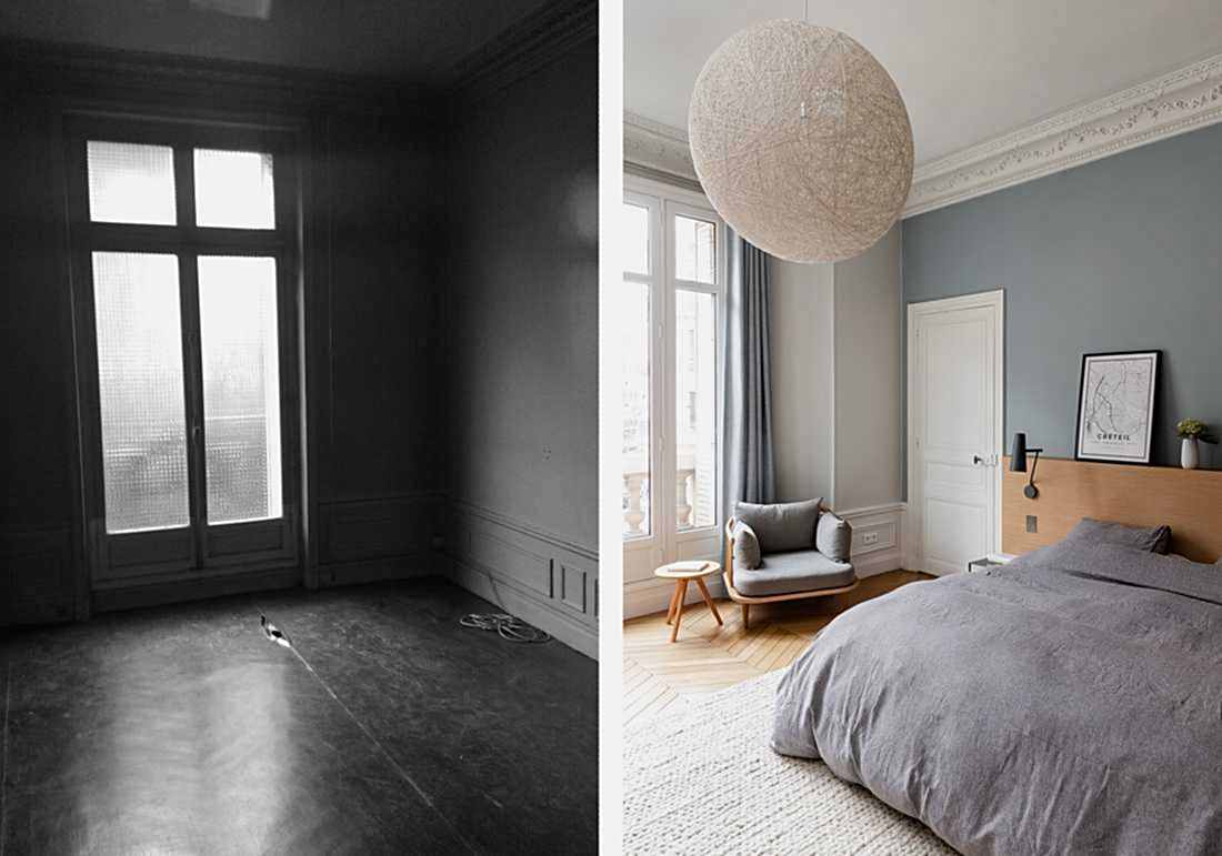 Rénovation d'une chambre parentale par un architecte d'intérieur à Paris