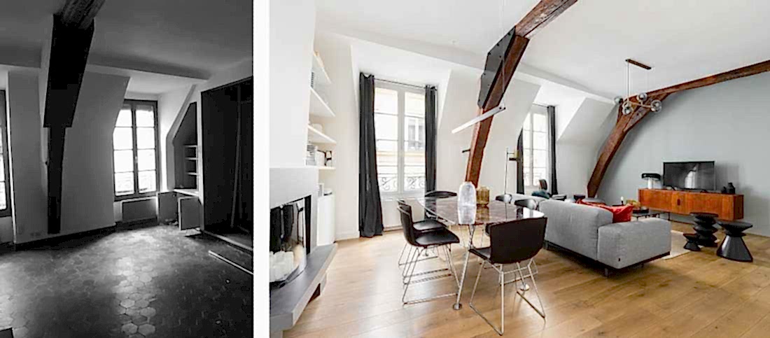 Avant-Après : Aménagement de la cuisine dans un appartement familiale par un architecte d'intérieur