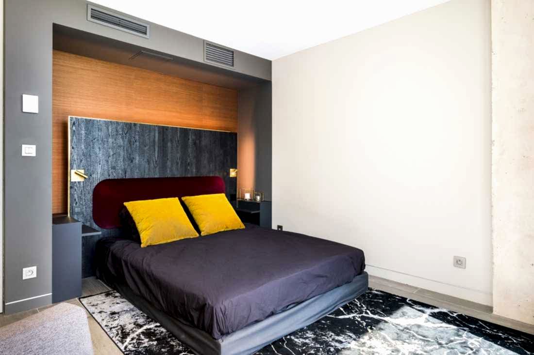 Chambre anthracite et blanc