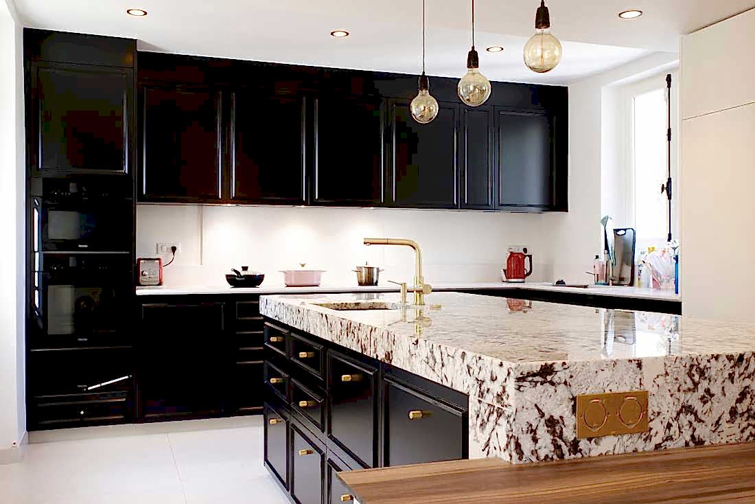 Rénovation intérieure maison XIXe - la cuisine avec îlot