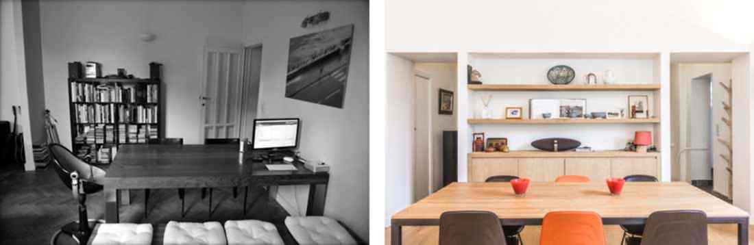 Avant-après : Aménagement d'une salle à manger par un architecte d'intérieur