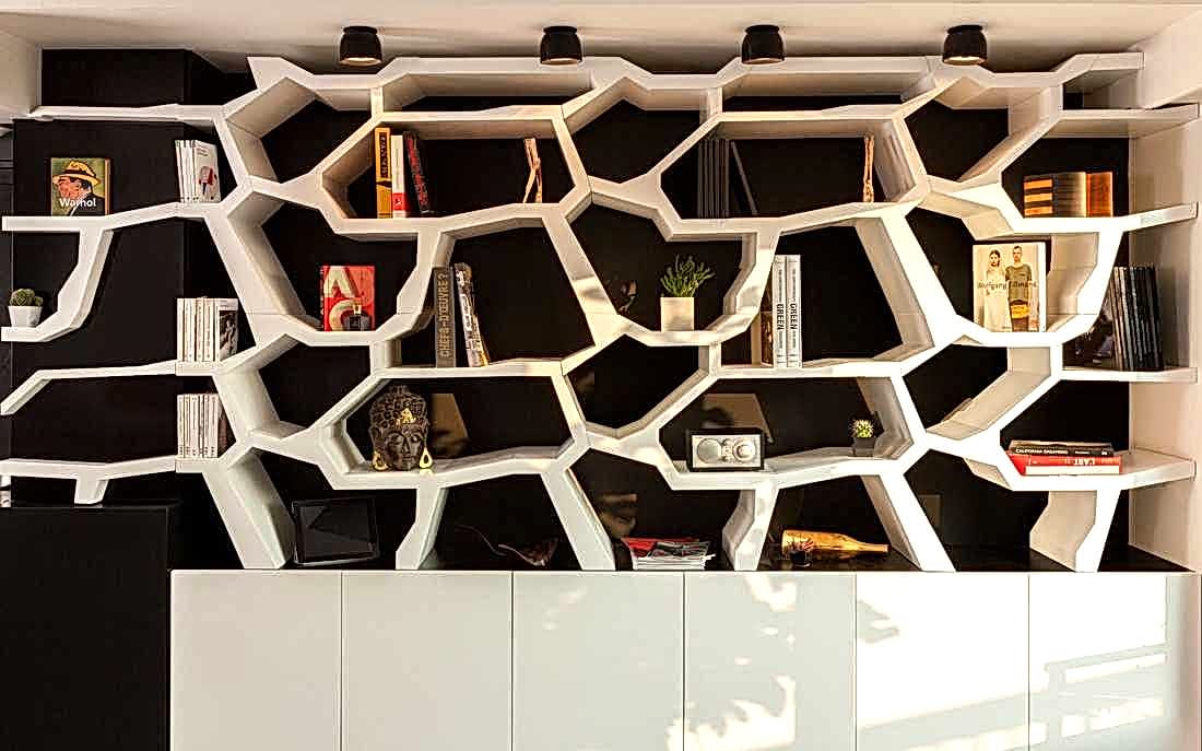 Bibliothèque organique réalisée sur mesure