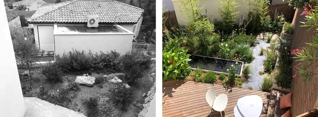 Aménagement d'un jardin enclavé dans un lotissement urbain