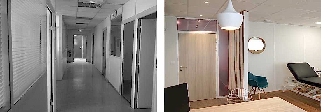 Photo avant-après de la transformation d'un local en maison médicale - un cabinet médical 