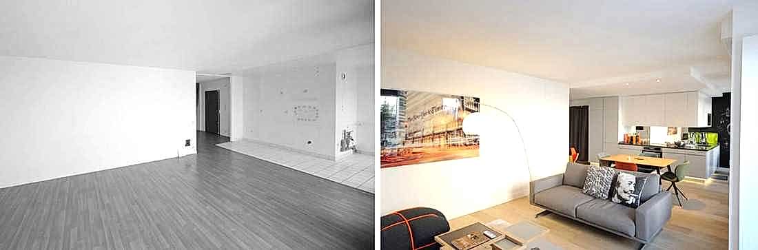 Rénovation d'un séjour par un architecte d'intérieur