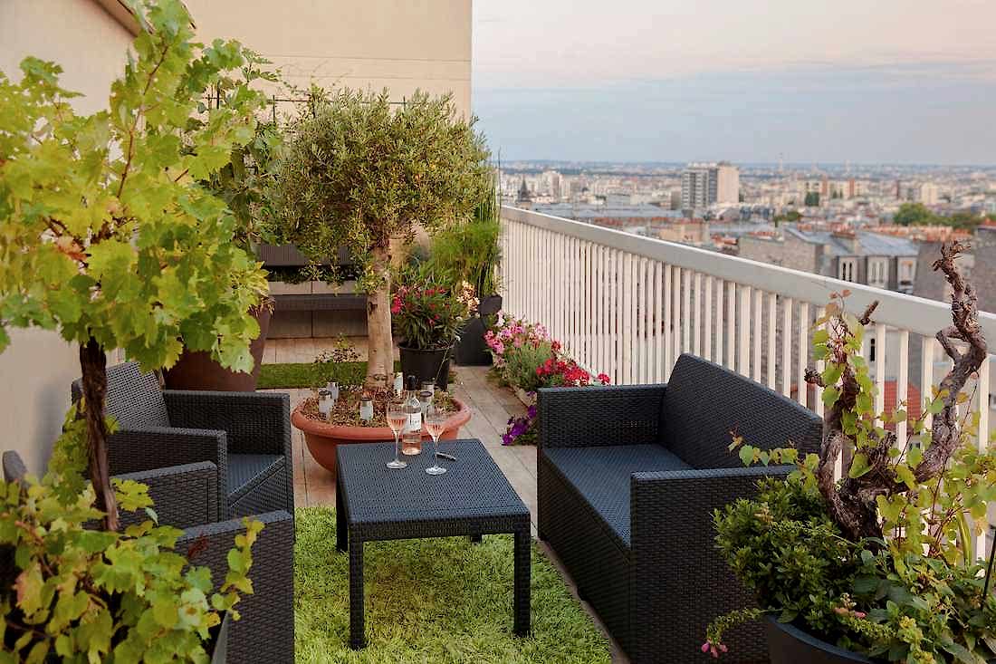 Terrasse amenagée par un architecte à Paris