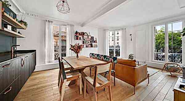 Relooking d'intérieur d'un appartement haussmannien rville par un décorateur