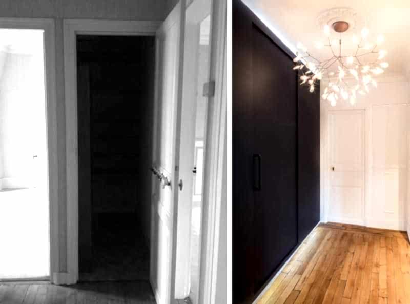 Avant aprés d'une rénovation d'un couloir dans un appartement